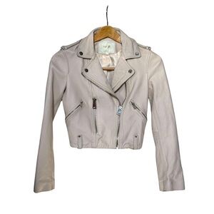 MAJE Genuine Leather Motorcycle Jacket Blush Women’s Size 36 (Small).